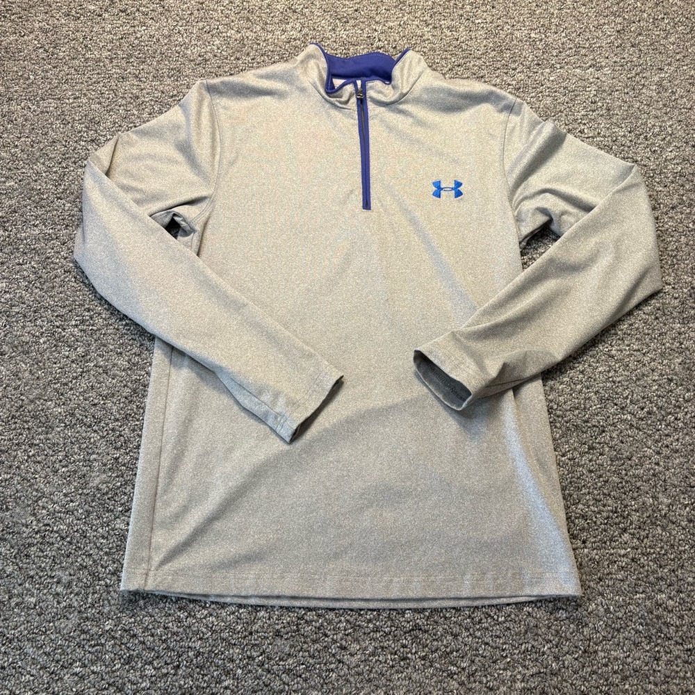Under Armour Men's Gray and Blue Quarter-Zip Jacket